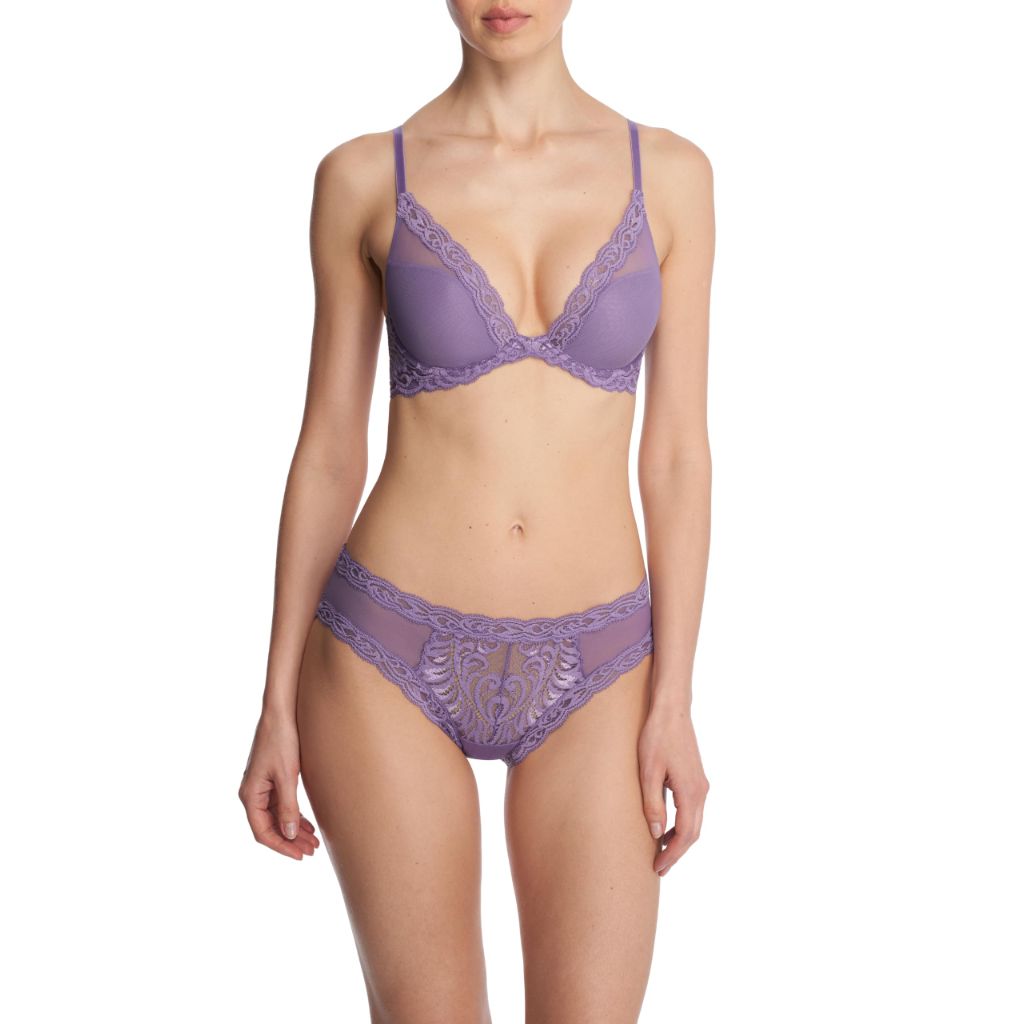 Natori Women's Feathers Contour Plunge Bra, Purple Haze - size 32DDD
