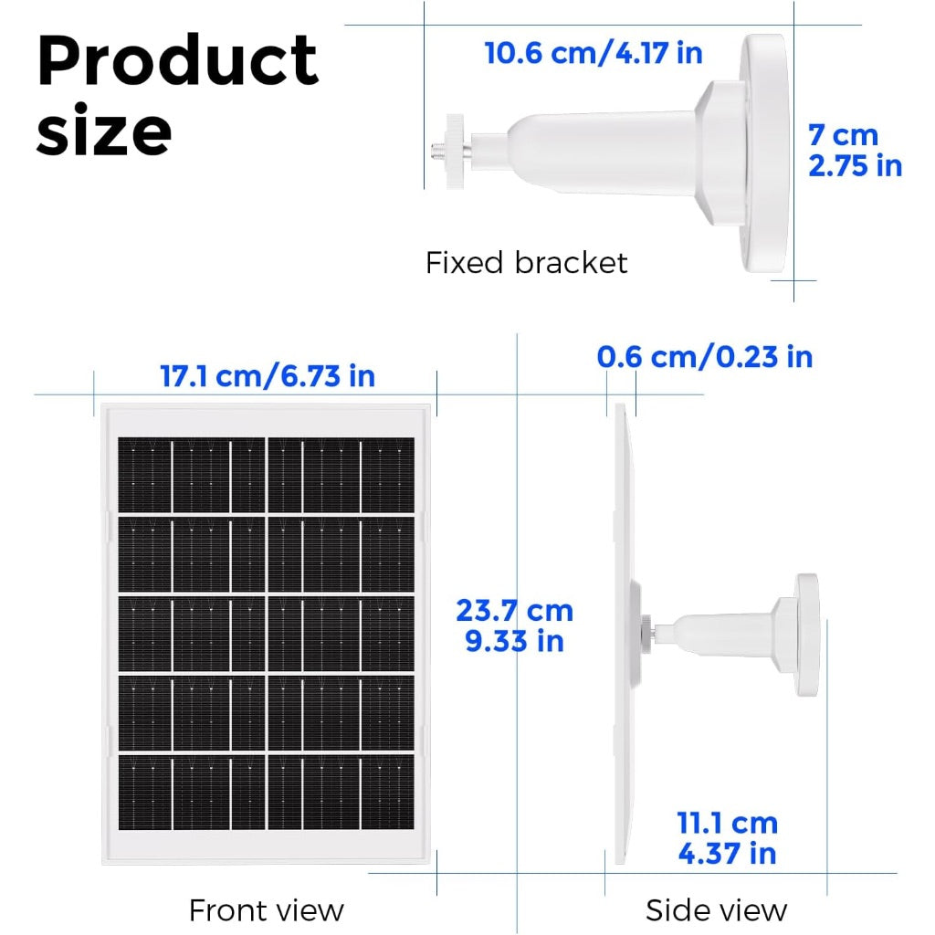 Solar Panel for Ring Doorbell – 7W Solar Panel Charger with 13ft Cable, Weatherproof 360° Adjustable Mount, For Ring Battery Doorbell 2/3/3 Plus/4/Plus