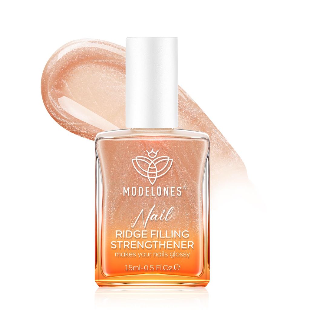 Modelones Nail Strengthener, 8-in-One Nail Ridge Filler Base Coat -Jelly Nude