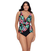 TrimShaper Womens Slimming Vera One Piece Swimsuit , Blooming Beauty, 8
