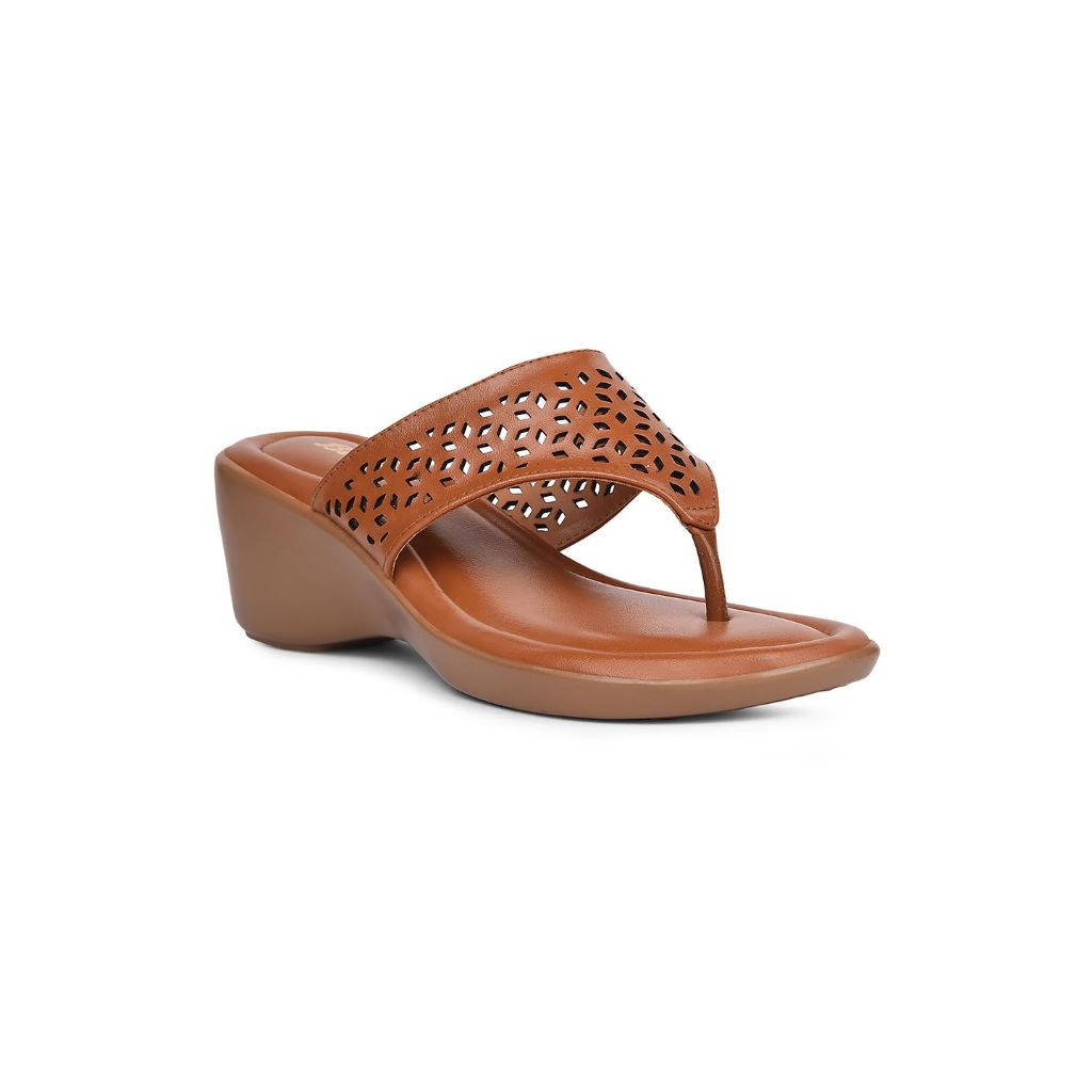 BATA Wedge Heeled Sandals for Women, Dressy Heels Sandals, Comfortable Open Toe Slip On with Toe Separator, Cushioned Footbed for Casual Work, Party, Festive & Evening Wear, 6 (UK)