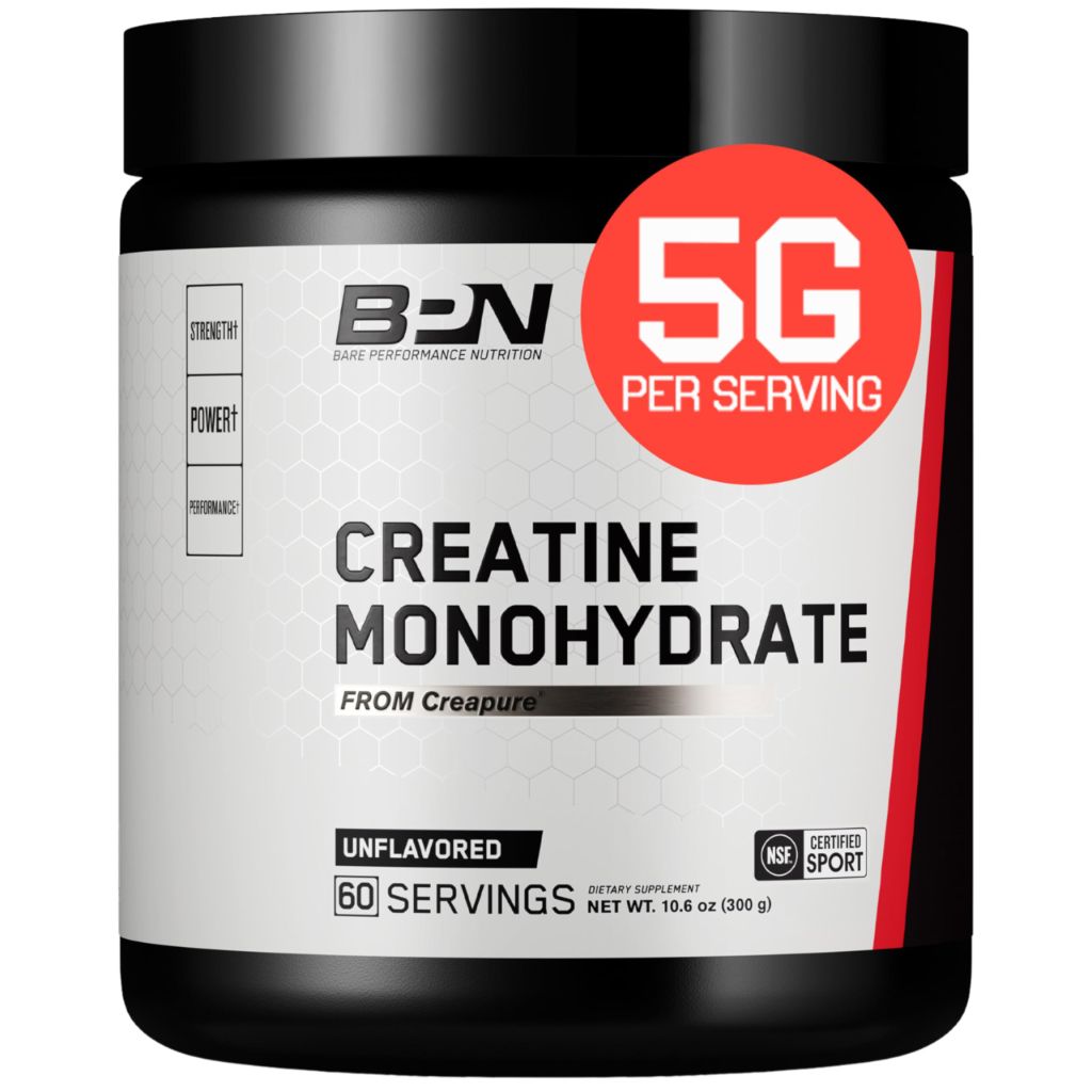 BARE PERFORMANCE NUTRITION, BPN Pure Creatine Monohydrate Powder, 5g of Creatine per Serving - 60 Servings
