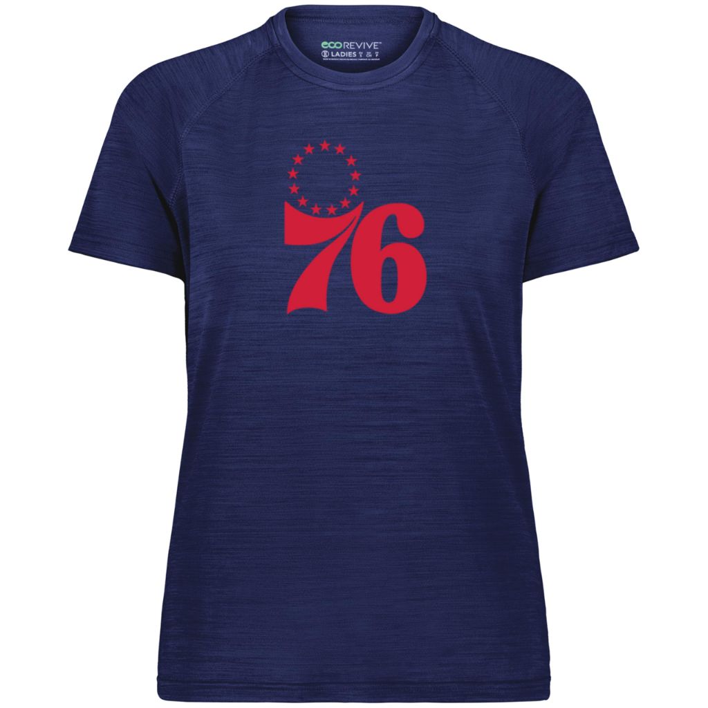 Holloway NBA Philadelphia 76ers Women's All-Pro Tee - Athletic, Lightweight and Breathable Shirt for Outdoor Activities Multi