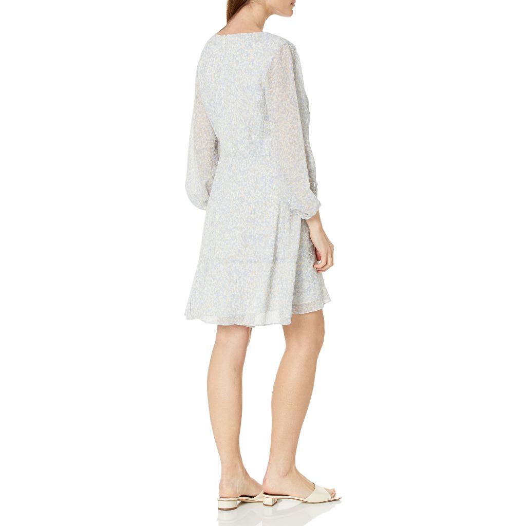 CLUB MONACO Women's Pitched Sleeve Dress, Blue Base, SZ 14