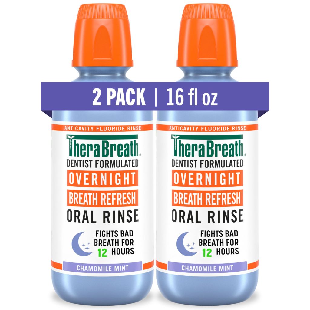 TheraBreath Overnight Mouthwash, Chamomile Mint Flavor, 16 fl oz (Pack of 2)