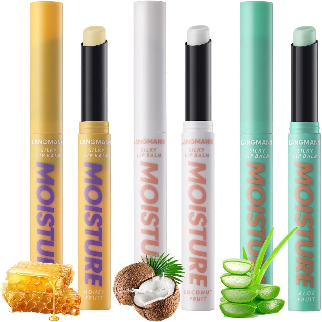 Jolilab Tinted LipBalm Color Change Silky Texture Fruit Flavoured for Lip Long Lasting Taste Waterproof Moisturizing Hydrating Lip Make-up for for Women and Girls（honey+coconut+aloe）