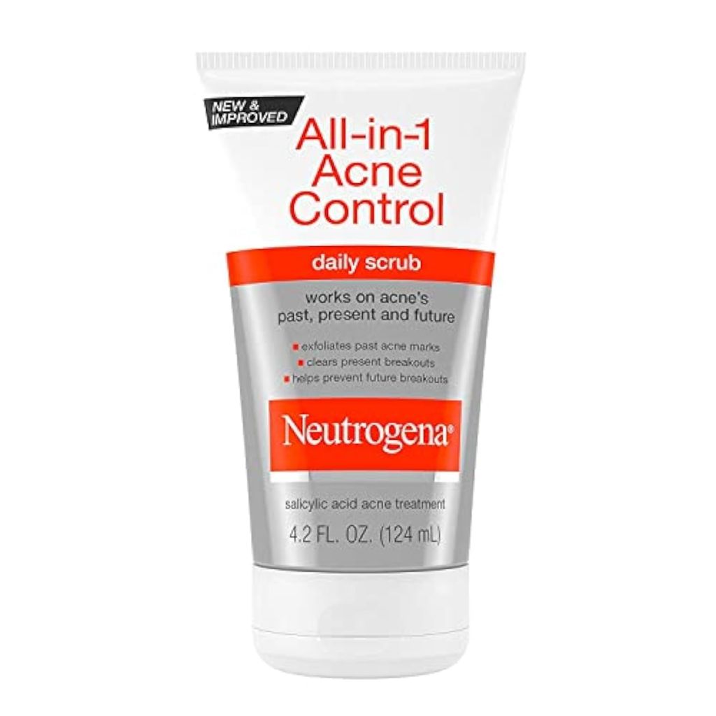 Neutrogena All-In-1 Acne Control Daily Face Scrub Salicylic Acid Acne Treatment, 4.2 fl. oz