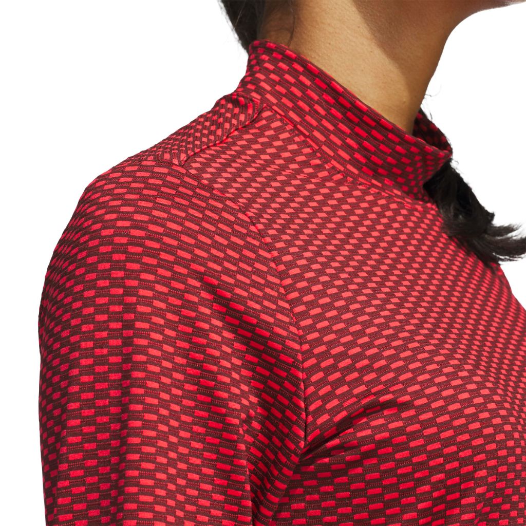 Adidas Women's Beyond Two Tone Mesh Long Sleeve Shirt, Aurora Ruby, Medium