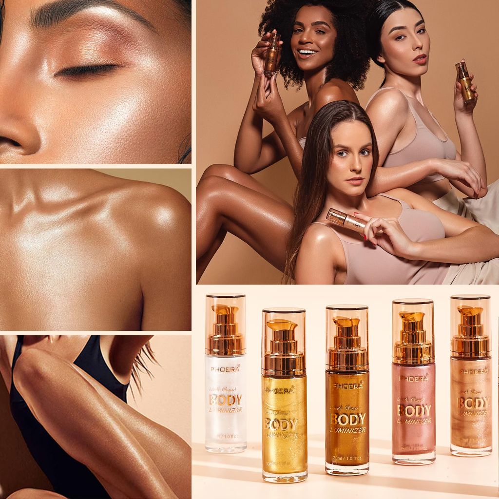 PHOERA Body Luminizer Highlighter, Waterproof Moisturizing  (103 Glistening Bronze)