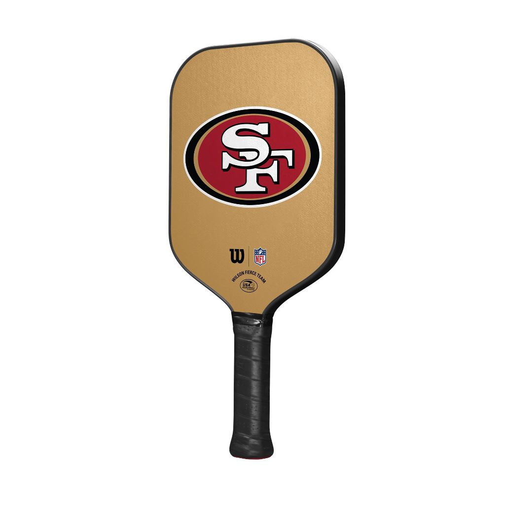 Wilson NFL Collection Fierce Team Pickleball Paddle - Grip Size 2-4 1/4", San Francisco 49ers