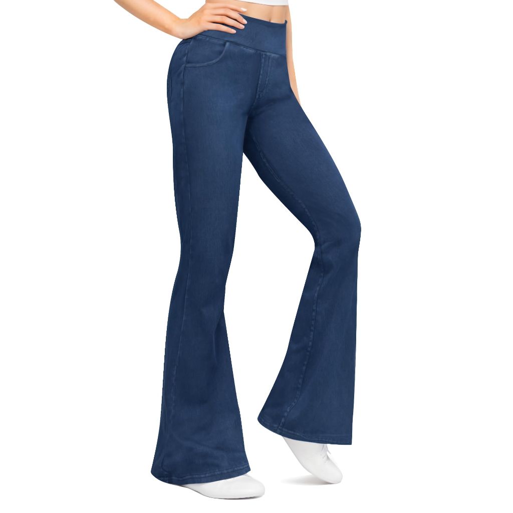 CLOZOZ High Waisted Flared Jeans for Women, Denim Blue, 3X-Large 31" Inseam
