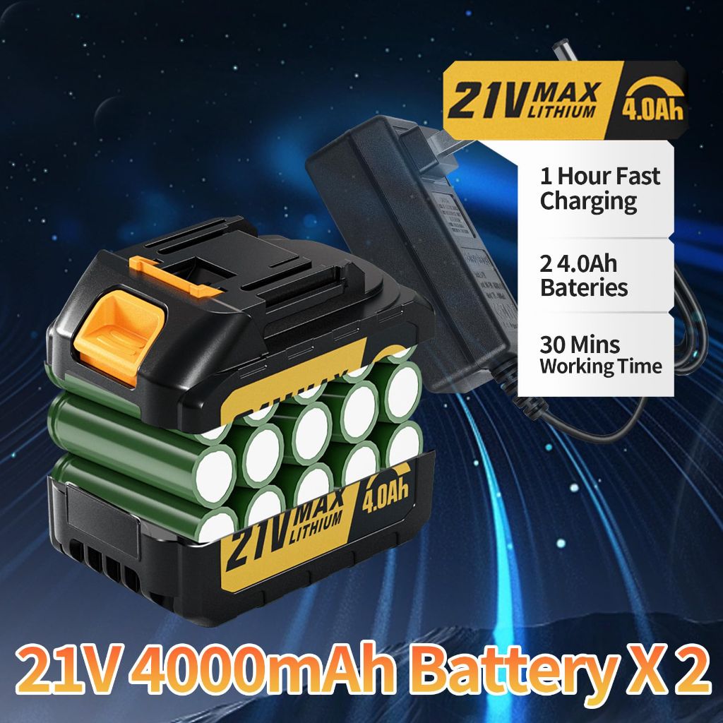 Leaf Blower Cordless with 4.0Ah Battery and Charger, 6 Speed Mode, 250MPH High Speed