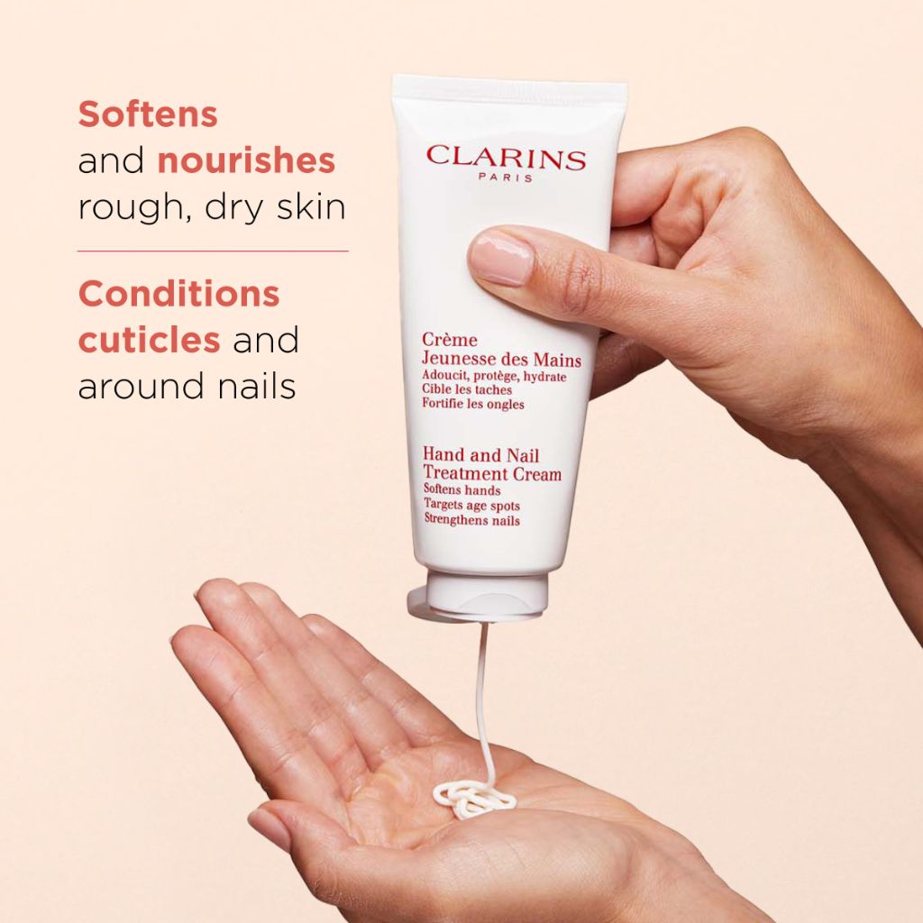 Clarins Hand and Nail Treatment Cream  | Softens, Nourishes and Shields Skin | 3.4 Ounces