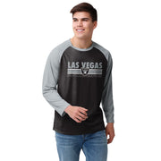 SZ M, Las Vegas Raiders NFL Men's Colorblock Wordmark Raglan T-Shirt