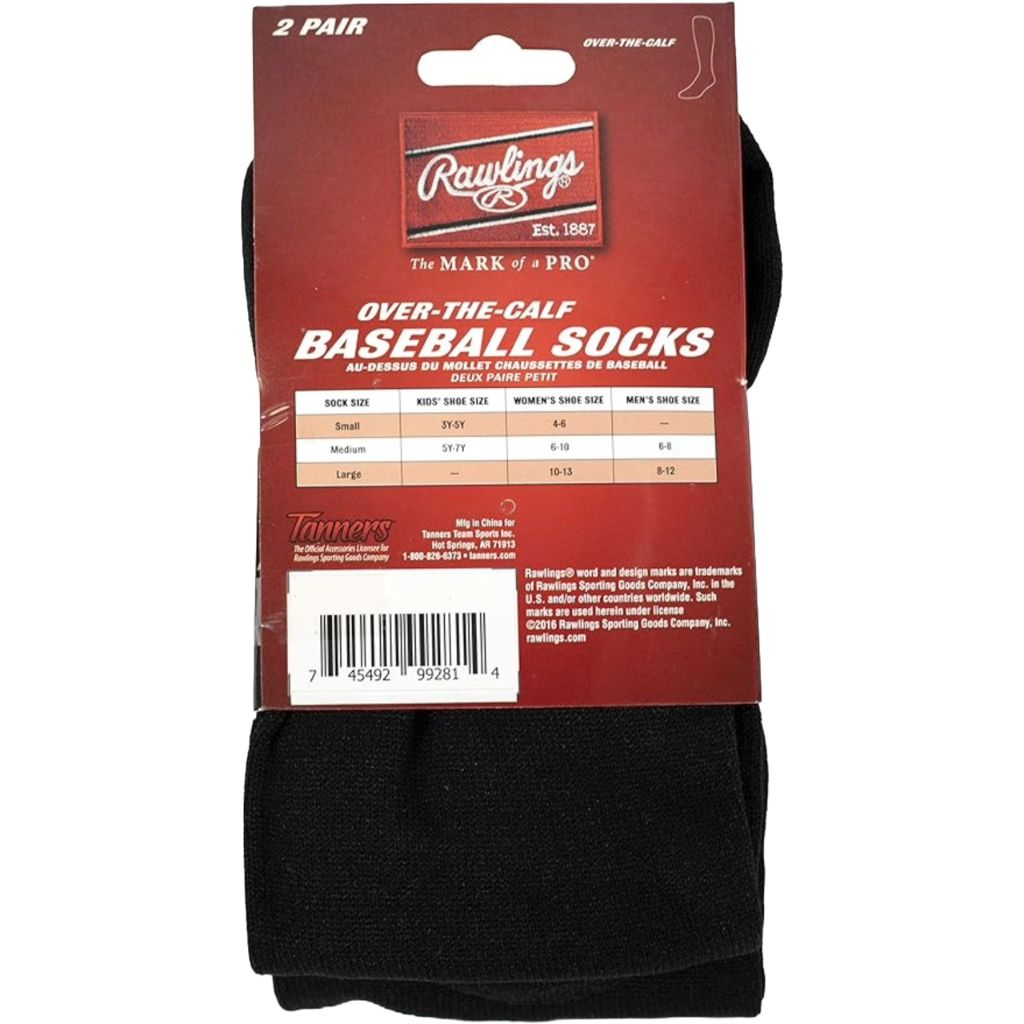 Rawlings Baseball / Fastpitch Softball Socks | 2 Pair | Orange | Small