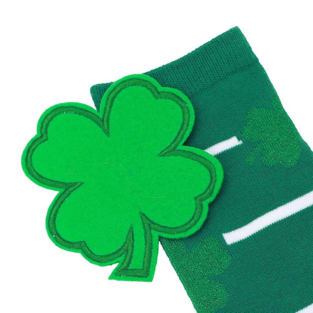 Bioworld St. Patrick's Day Leprechaun & Clover Women's Green Knee-High Socks - (2pk) size 5-10