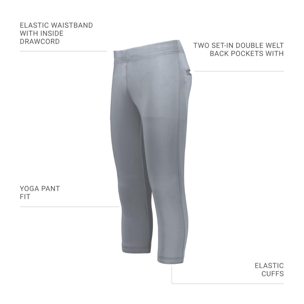 Russell Athletic Ladies Flexstretch Softball Pant, Baseball Grey, S