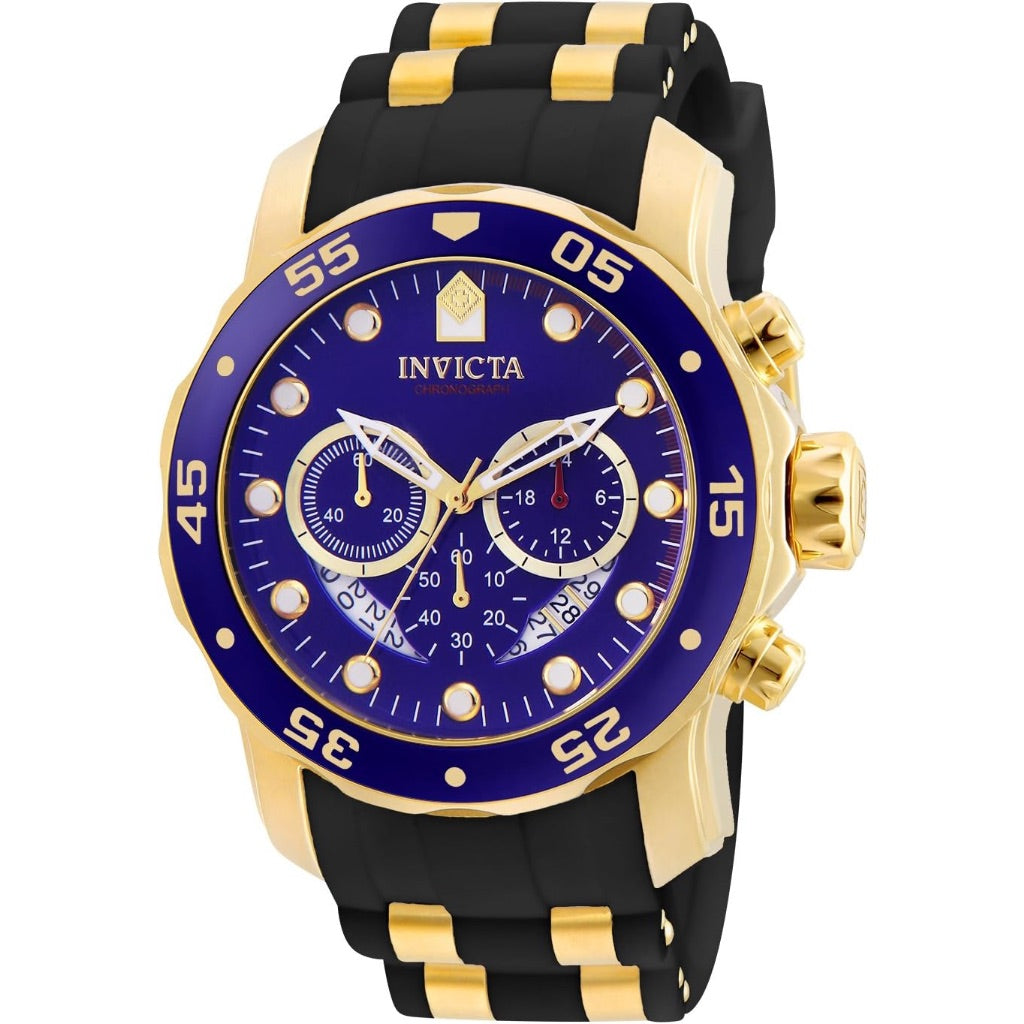 Invicta Men's Pro Diver Chronograph Blue Dial Black Polyurethane 48mm Watch 6983