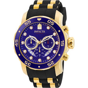 Invicta Men's Pro Diver Chronograph Blue Dial Black Polyurethane 48mm Watch 6983