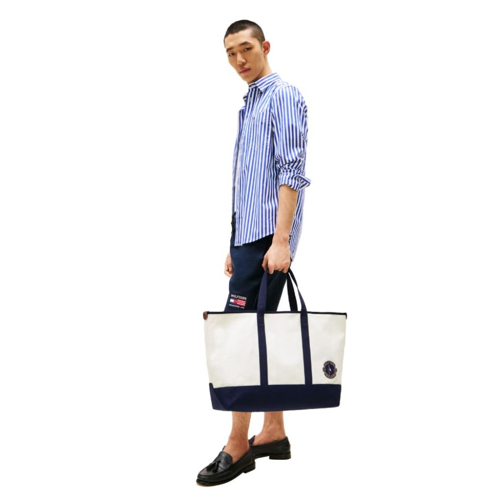 Tommy Hilfiger Mens Summer Tote, WHITE/PREPPY NAVY