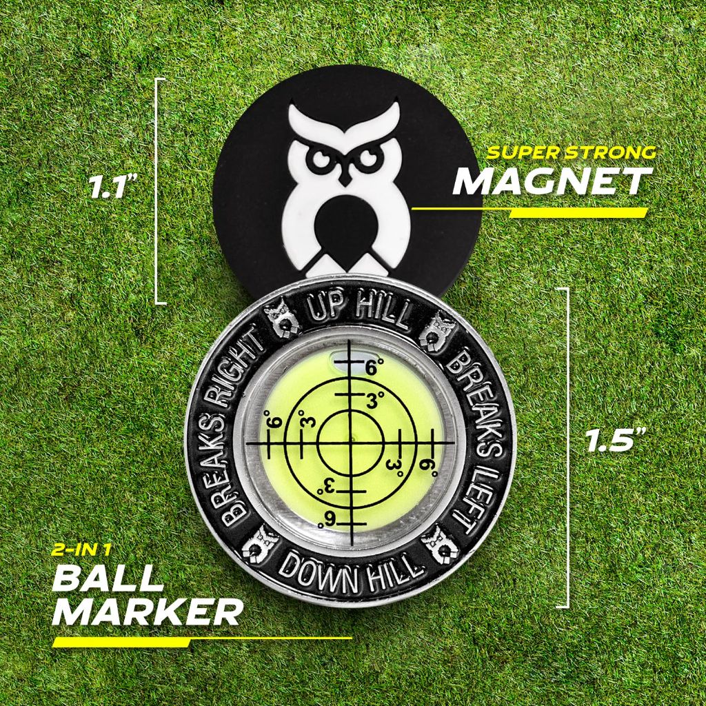 MagnetOwl Magnetic Clip for Any Golf Towel (Bubble Green)