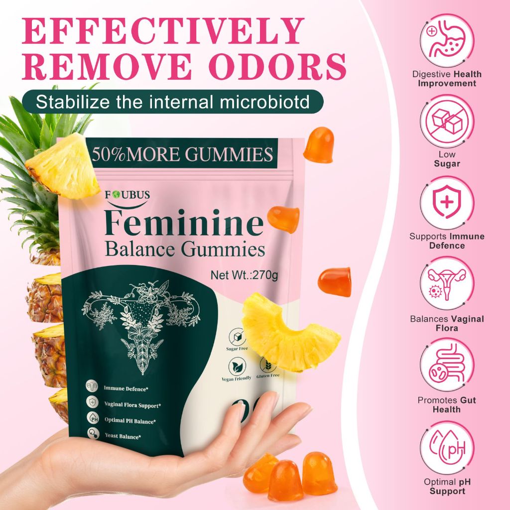 Vital Source Premium Feminine Balance Vaginal Probiotic Gummies - Hawaiian Pineapple, 90ct.