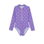 SZ 2-3Y Gottex Kids Long Sleeve Zip Front One Piece Swimsuit Chlorine Fade Resistant and Built-in UPF UV Protection