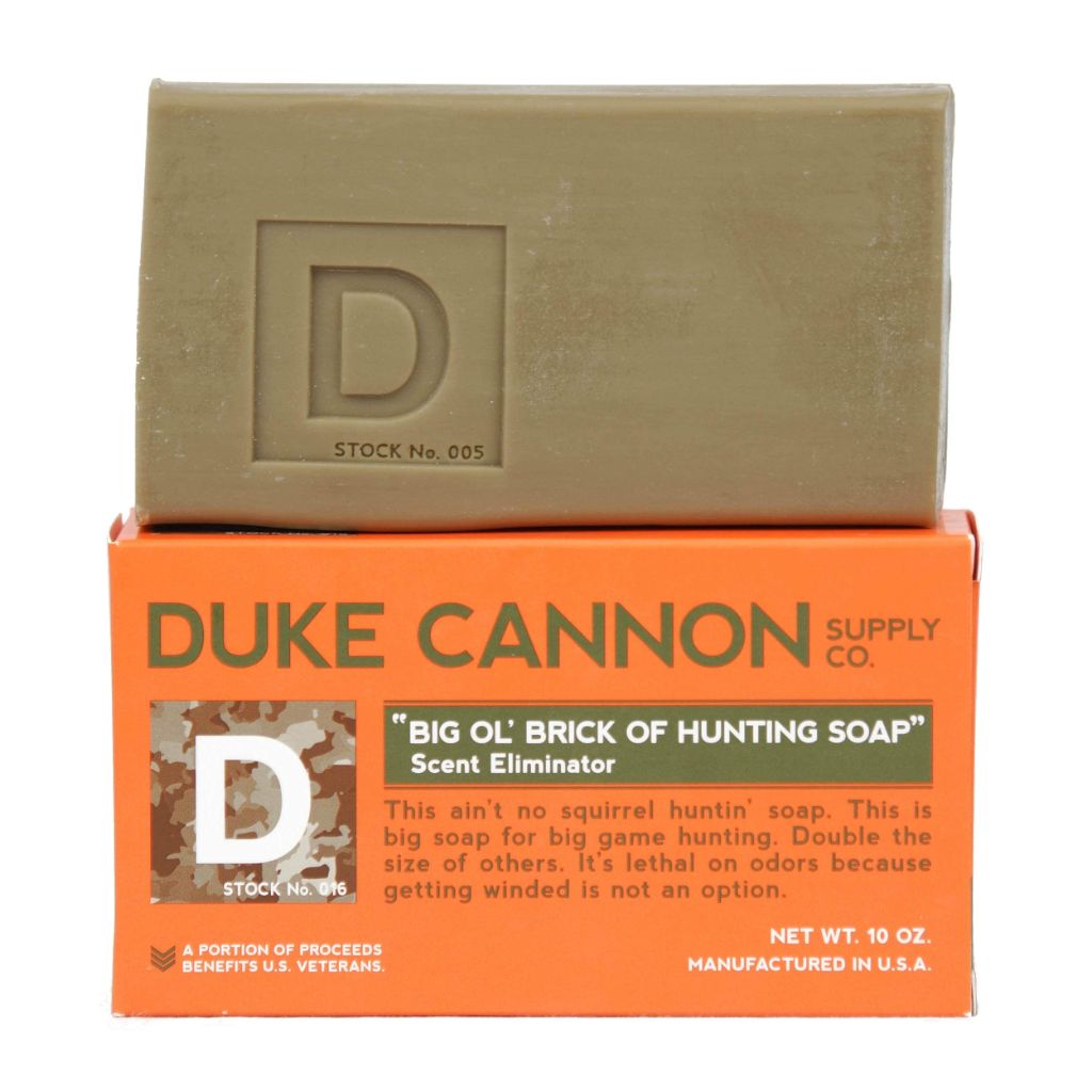 Duke Cannon Big Ol' Brick of Hunting Soap - Scent Eliminator Soap for Hunters - 10 ounce Bar Soap, Single Pack