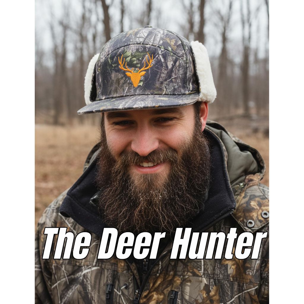 Deer Hunting Winter Hat with Ear Flaps for Mens Womens,Flat Camo Trucker Hat Deer Hunter Gifts