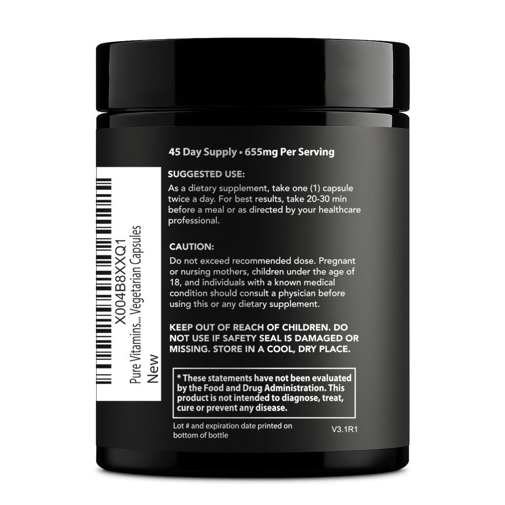 Organic Ashwagandha 1300mg with Black Pepper - 90 Vegan Capsules