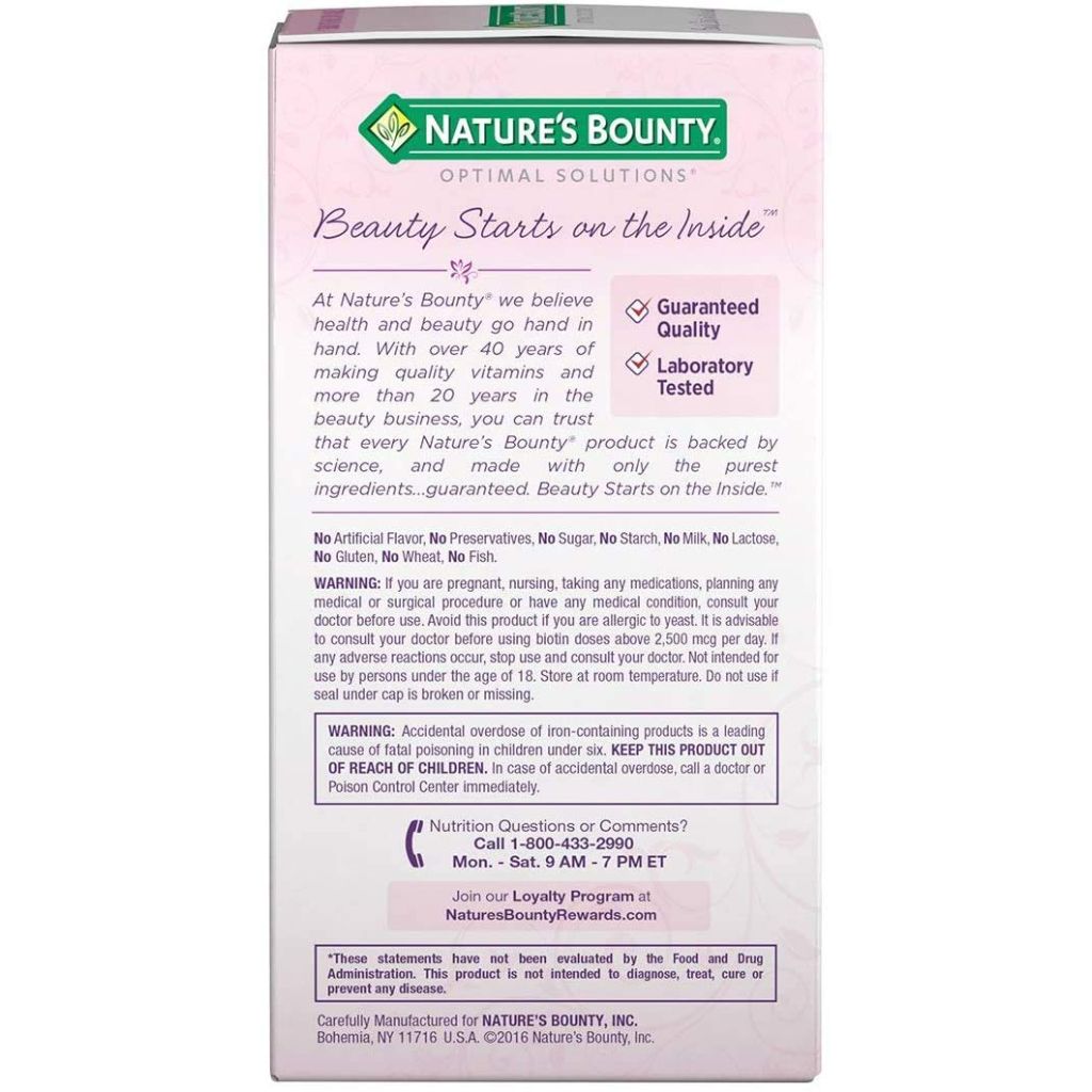 Nature's Bounty Optimal Solutions Hair Skin & Nails Extra Strength Softgels, 150 Count