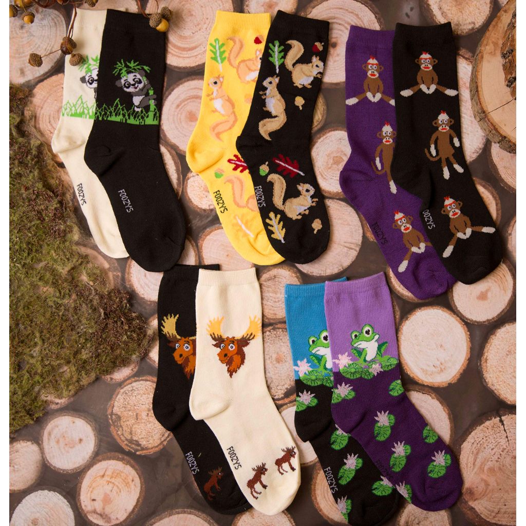 Foozys Women’s Crew Socks | Penguin Animal Themed Fashion Novelty Socks | 2 Pair