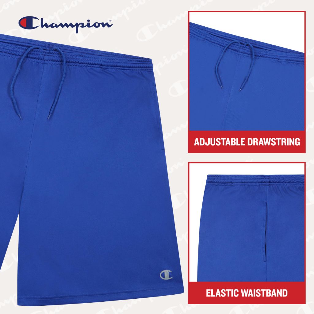 Champion Gym Shorts Men Big and Tall - 2 Pack Performance Dry Fit Running Shorts Black/Royal 5X
