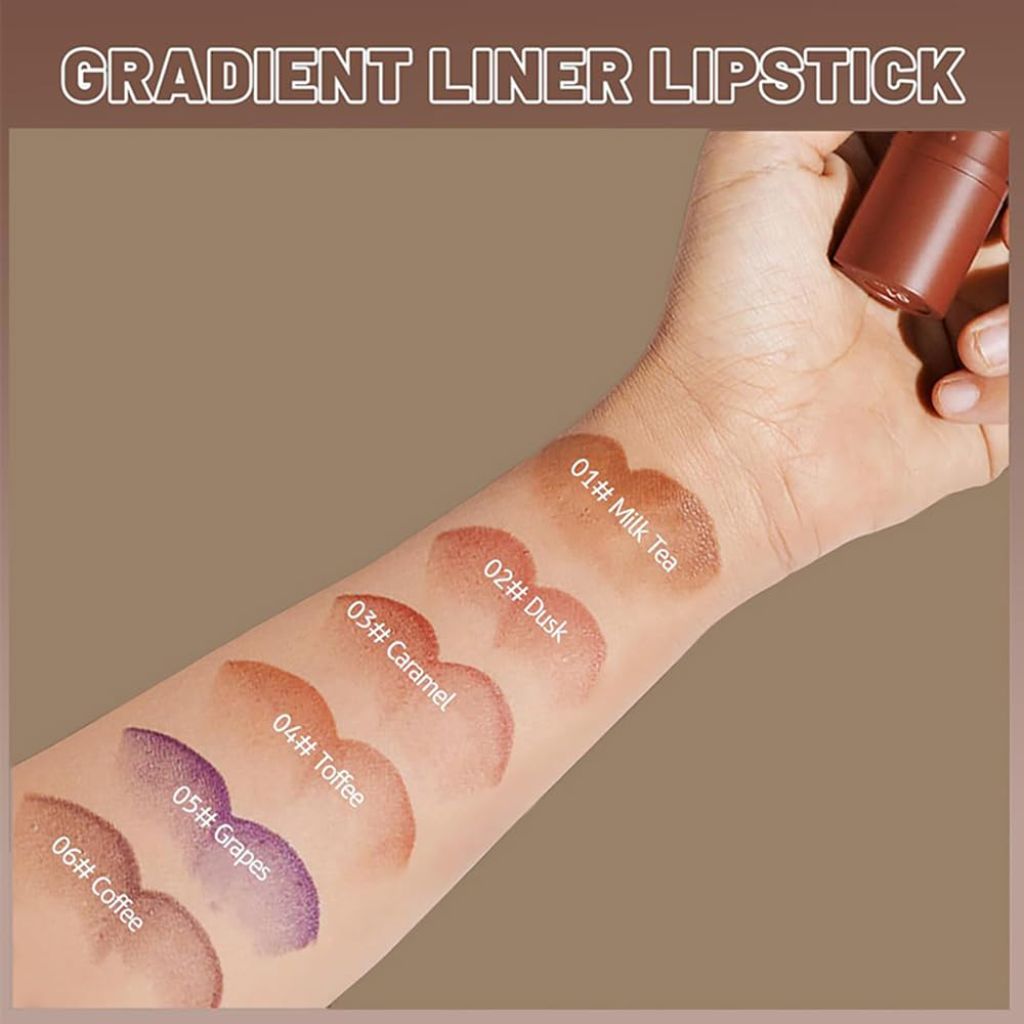 JIMYAUQIN 2 in 1 Plumping Lip Liner Set - Matte Nude (Dusk+Toffee+Coffee, 3Pcs)