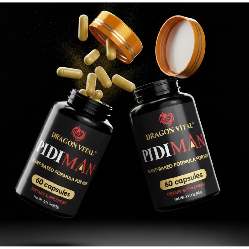 Dragon Vital PIDIMAN Plant-Based Performance Supplement for Men, 60 Capsules, 30-Day Supply