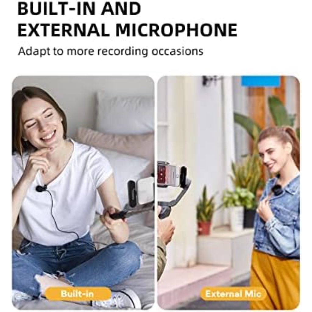 MAONO Ultra-Compact Wireless Lavalier Microphone 2.4GHz Dual Lapel Mics (WM820 B2)