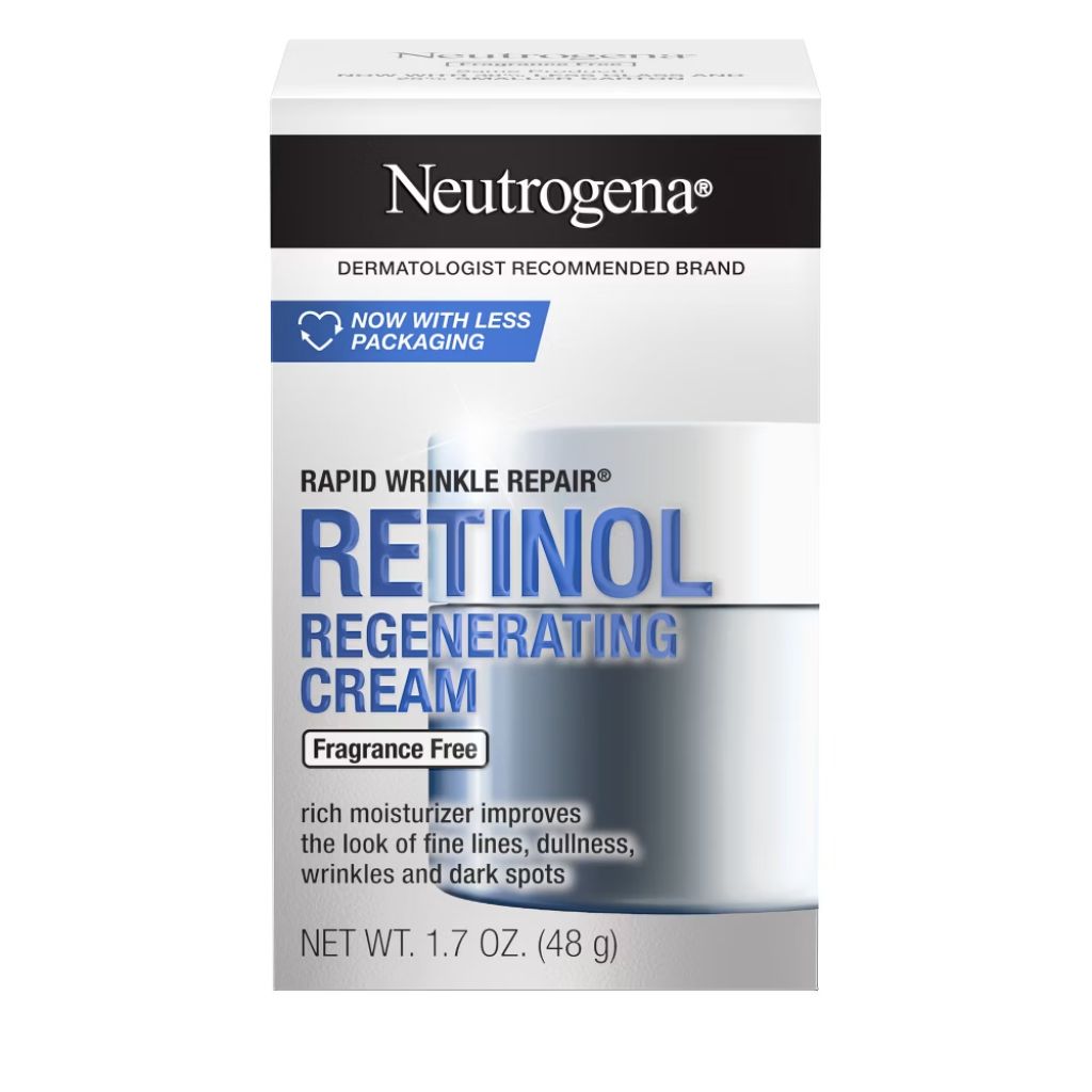 Neutrogena Rapid Wrinkle Repair Retinol Face Moisturizer Cream with Hyaluronic Acid, Fragrance Free - 1.7oz