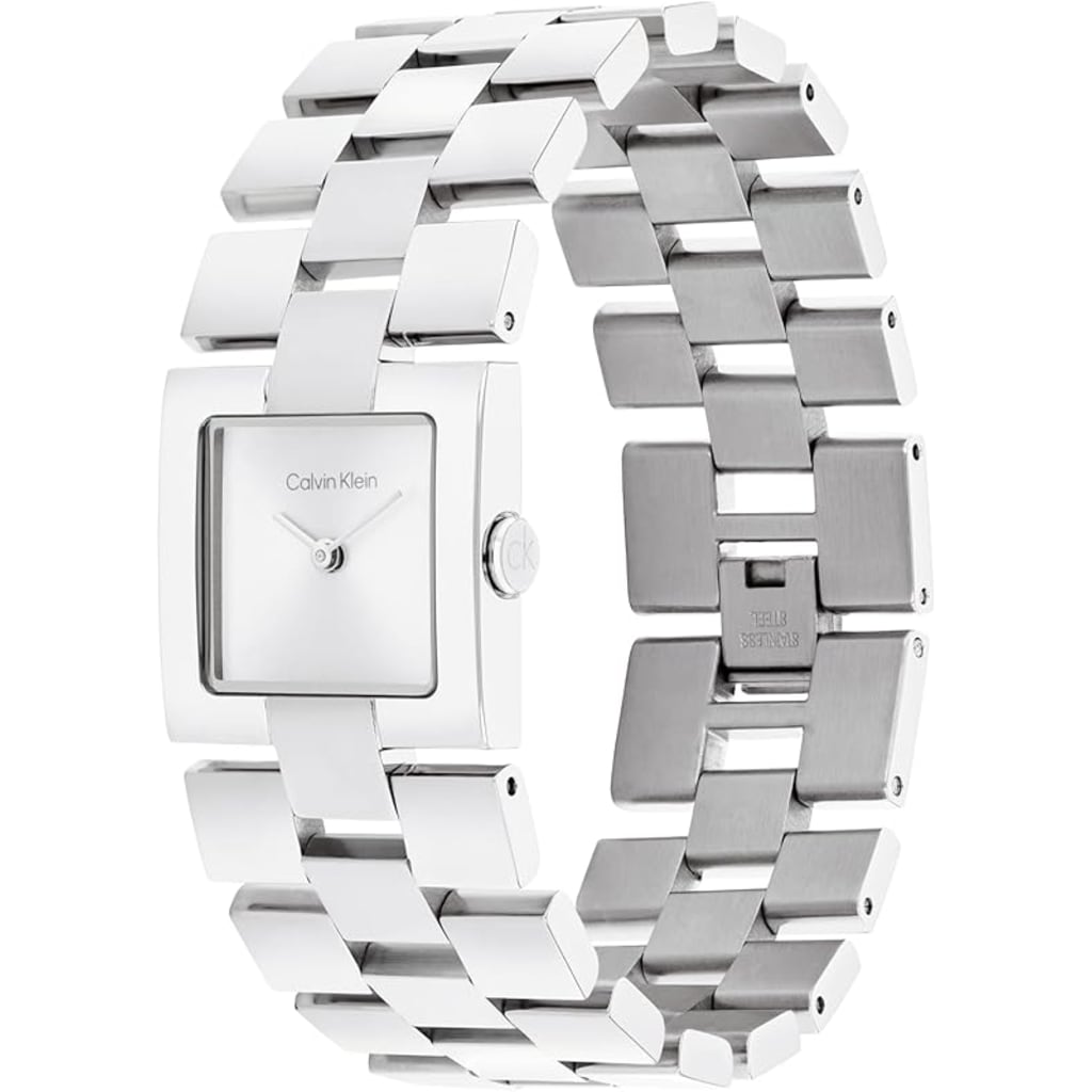 Calvin Klein Calvin Klein Women's CK Meridian 22mm Square Slim Watch, Stainless Steel Silver Dial (25100088)Meridian Square (22mm) Silver Dial / Watch