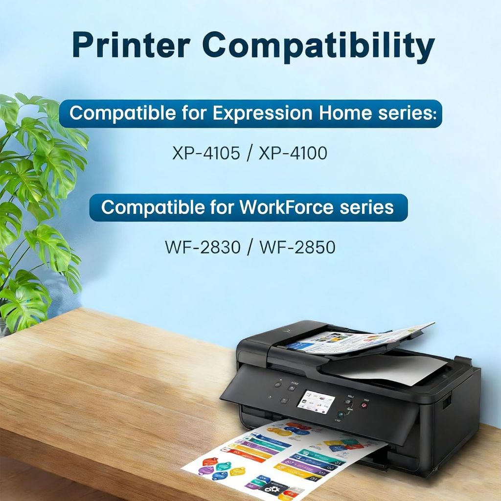 Printer Ink 222XL Black Ink Cartridges Replacement for 222XL 222 T222XL High Yeild for Workforce Printer (2 Black)