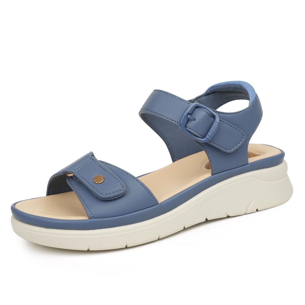 ORTOREX Women Massage Sandals Orthopedic Walking Sandals (8,Navy)