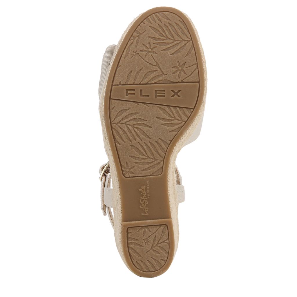 LifeStride Womens Tahlia Espadrille Wedge Sandal Bone 10 W