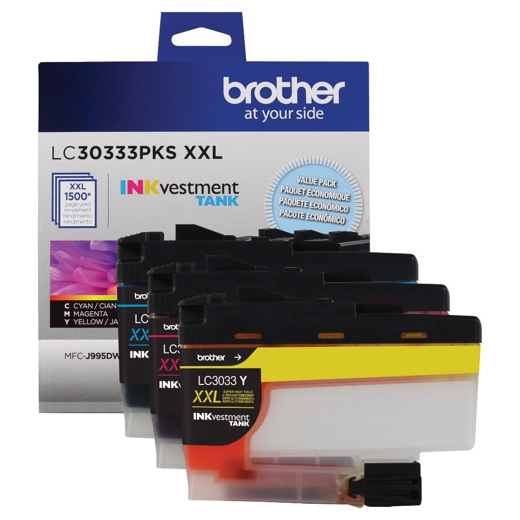 Brother Genuine 3-Pack; Includes 1 Cartridge each of Cyan, Magenta & Yellow, LC3033