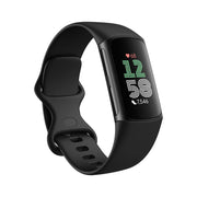 Fitbit Charge 6 Fitness Tracker, Obsidian/Black, One Size (S & L Bands Included)