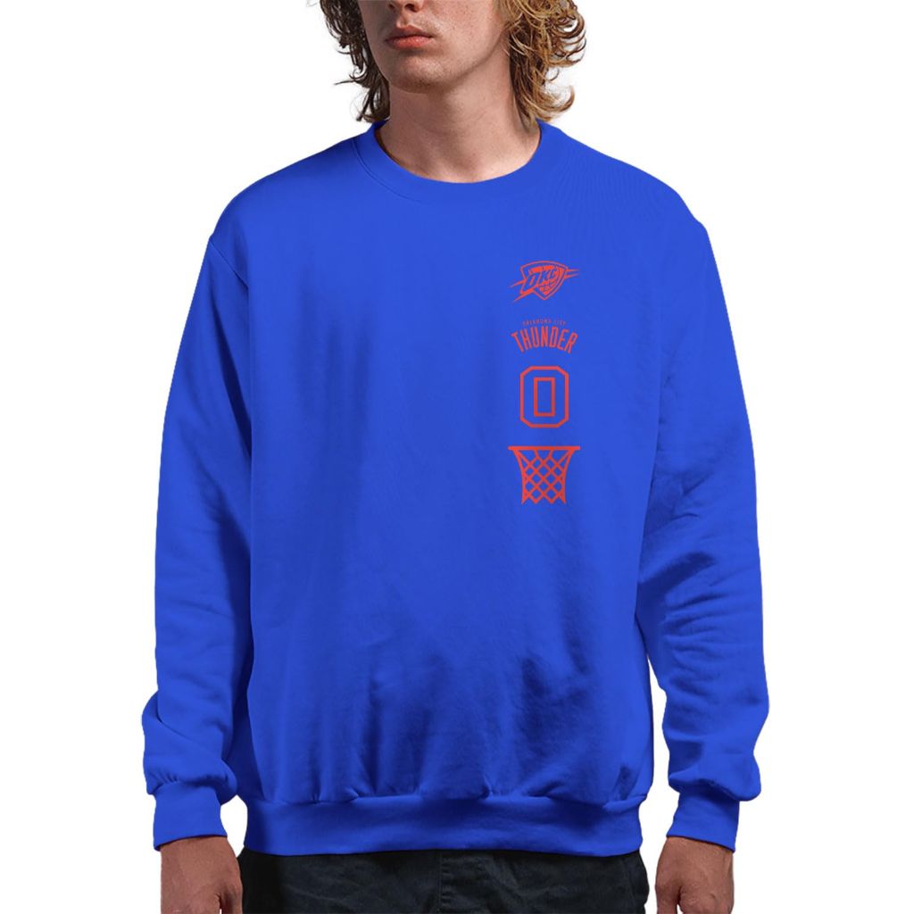 Oklahoma City Thunder LC Stacked Logo - NBA Adult Crew Fleece For Men & Women