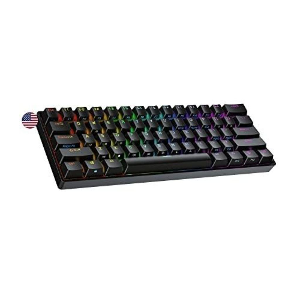Ranked N60 Nova 60% Form Factor | Hot Swappable Mechanical Gaming Keyboard | 61 Keys Multi Color RGB LED Backlit for PC/Mac Gamer (Black, Gateron Pro