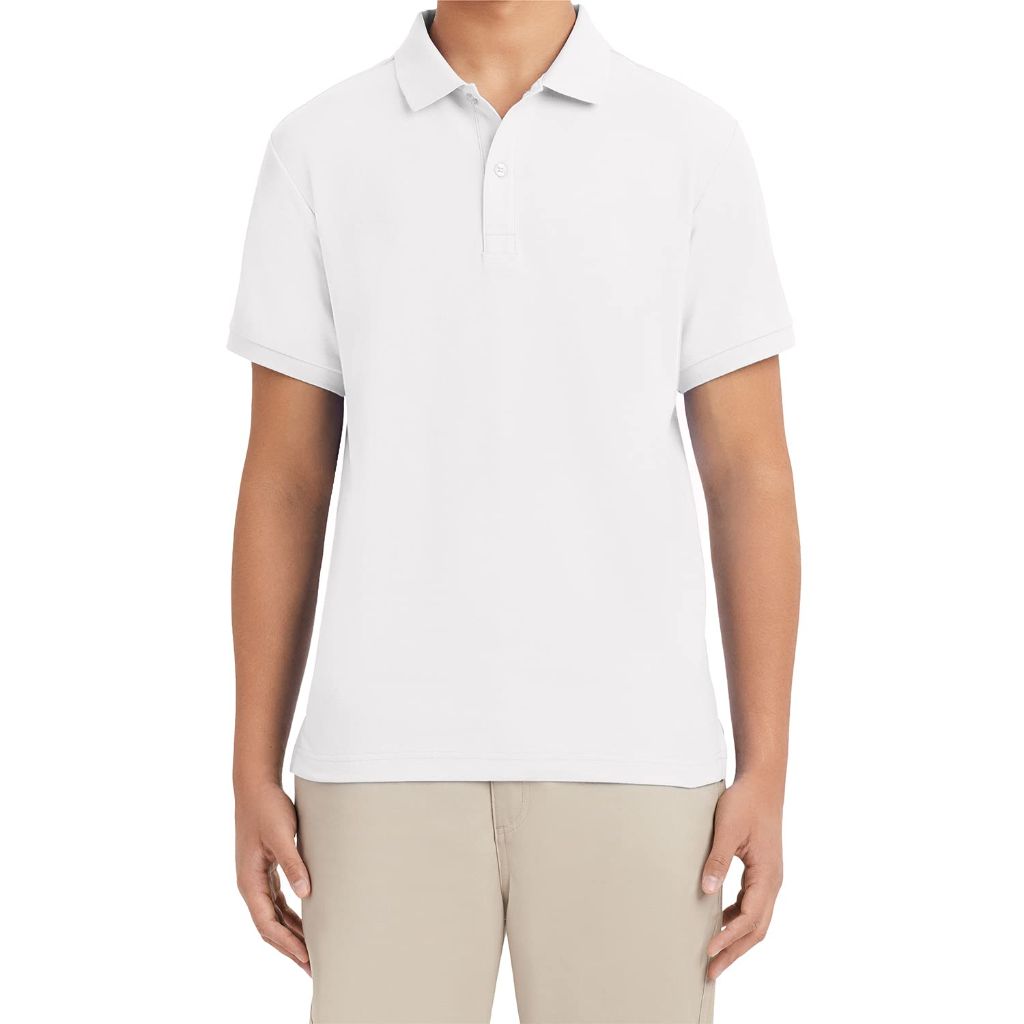 SZ 36-37M Izod Mens Short Sleeve Pique Polo Shirt, White-100,