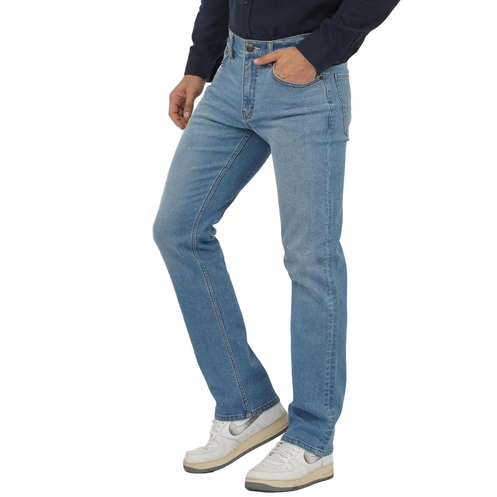 APUOR Men's Regular Fit Flex Jeans Comfort Straight - Light Blue W34xL30