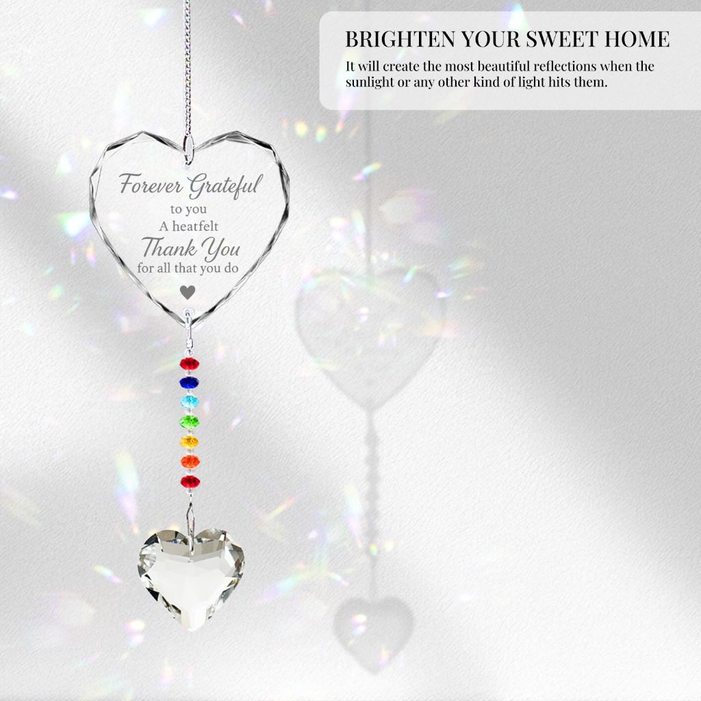 Thank You Gifts for Women, Men, Teacher Appreciation Boss Nurse Employee Coworker Appreciation, Hostess, for Women, Stocking Stuffers, Crystal Sun Catcher