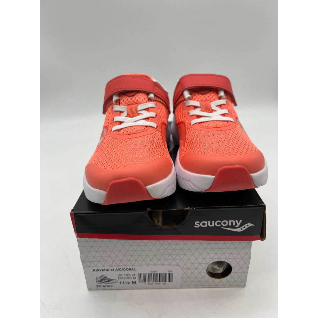 Saucony Kids Kinvara 14 A/C Sneakers, Coral SZ 11.5