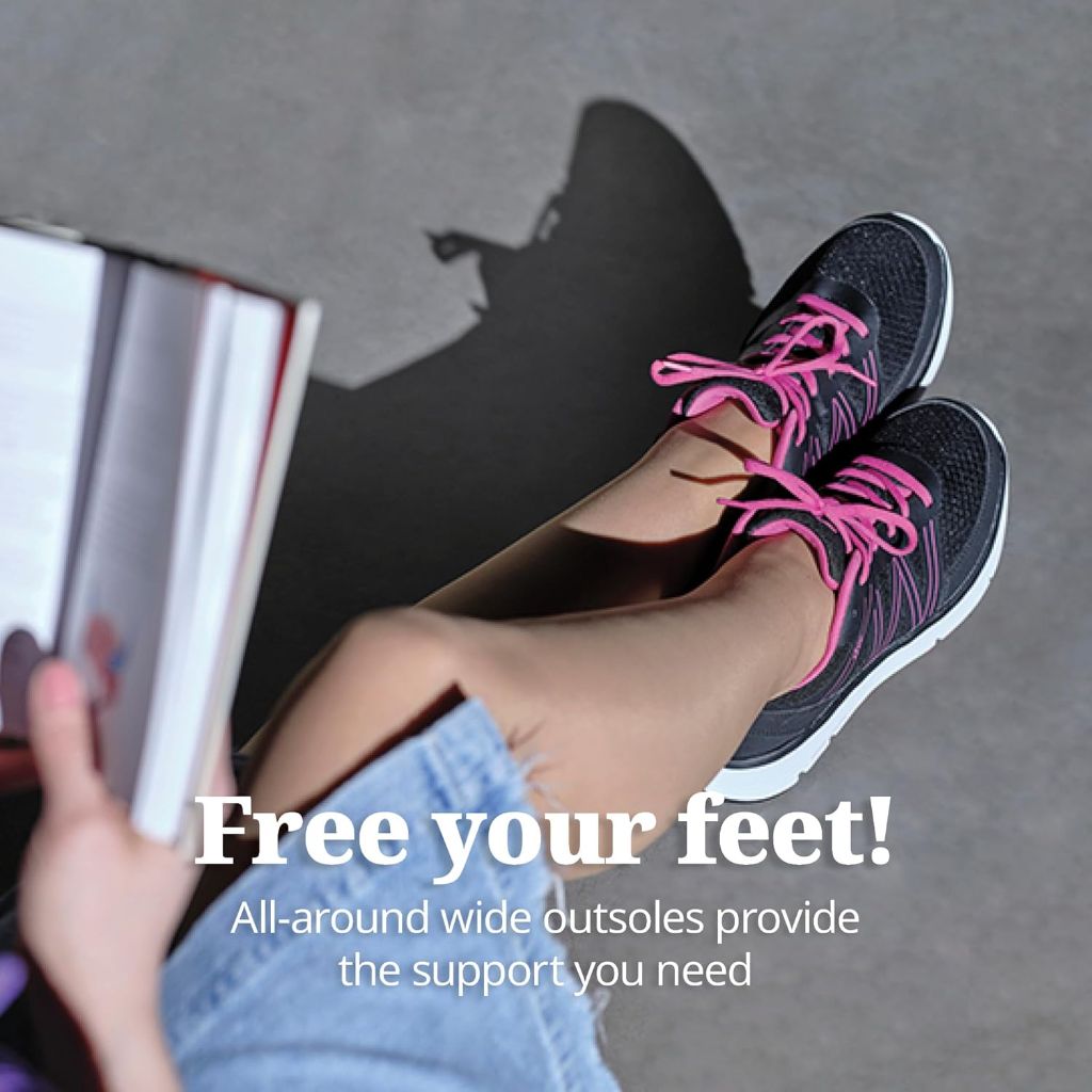 Diawin Wide Shoes for Women – Size 6.5 Extra Wide, Midnight Tulip